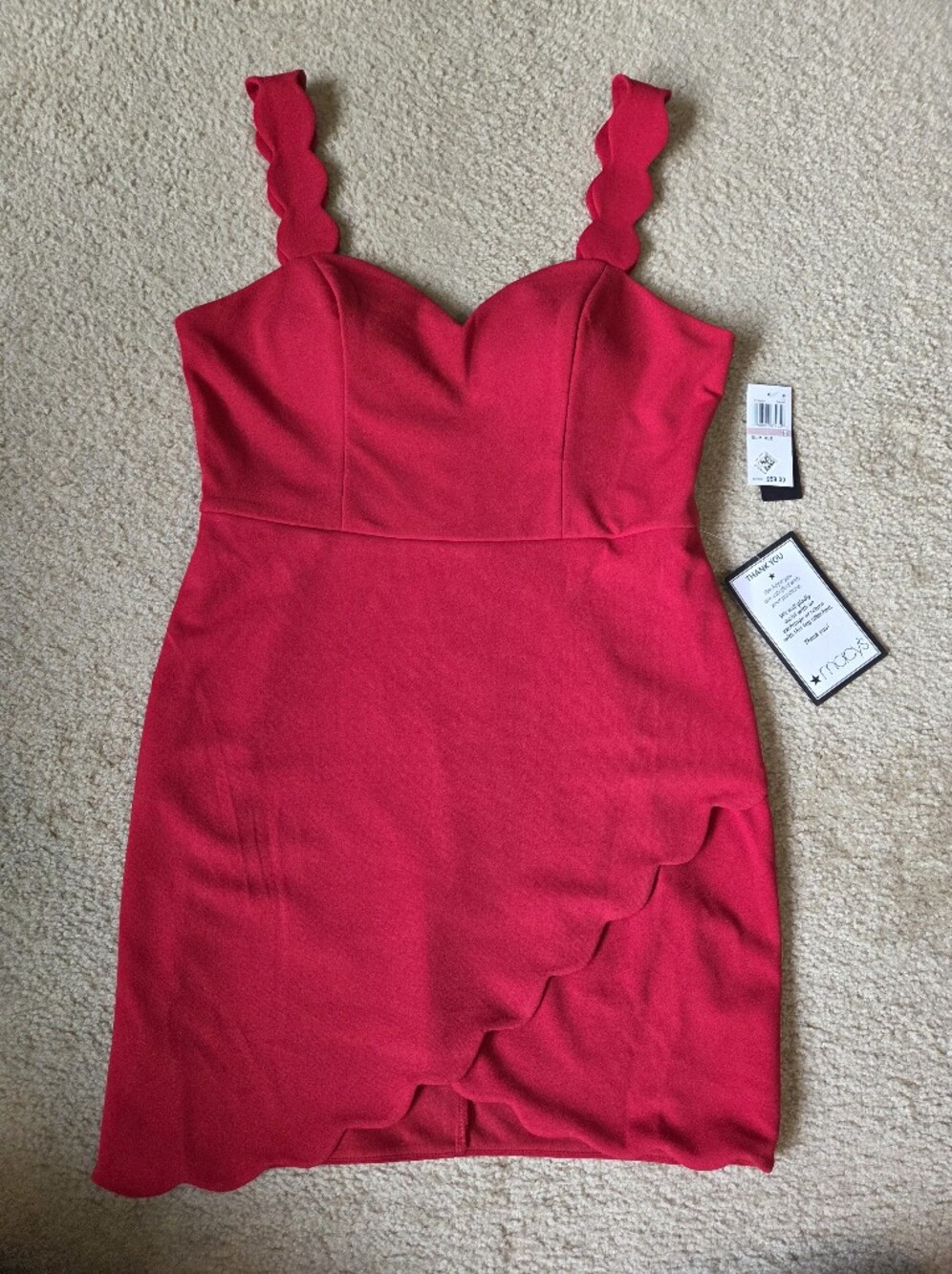 City Studio Red Scallop Strap Party/Homecoming Mini Dress Size 15